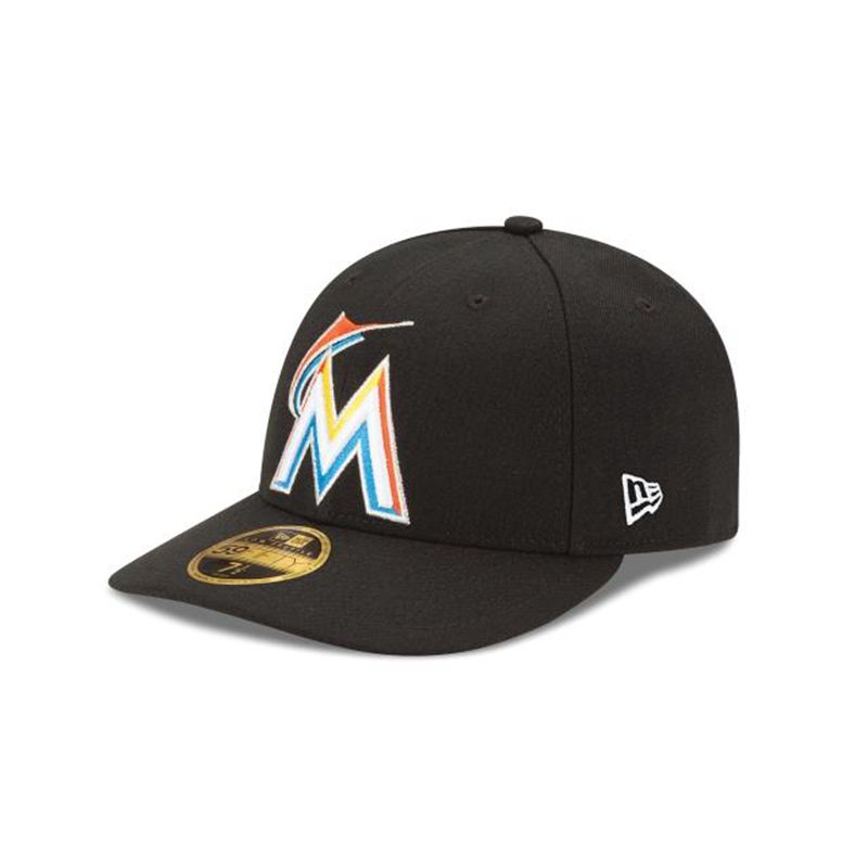 MLB Miami Marlins Authentic Collection Low Profile 59Fifty Fitted (VWR9659) - Black New Era Caps